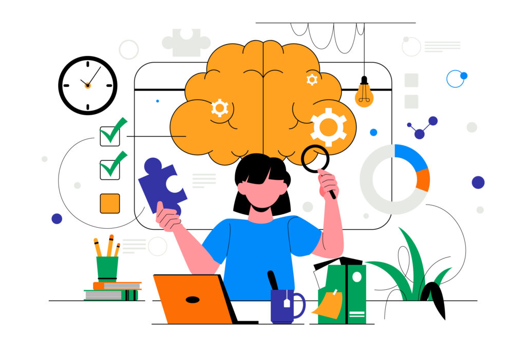 Hand drawn neuroeducation illustration