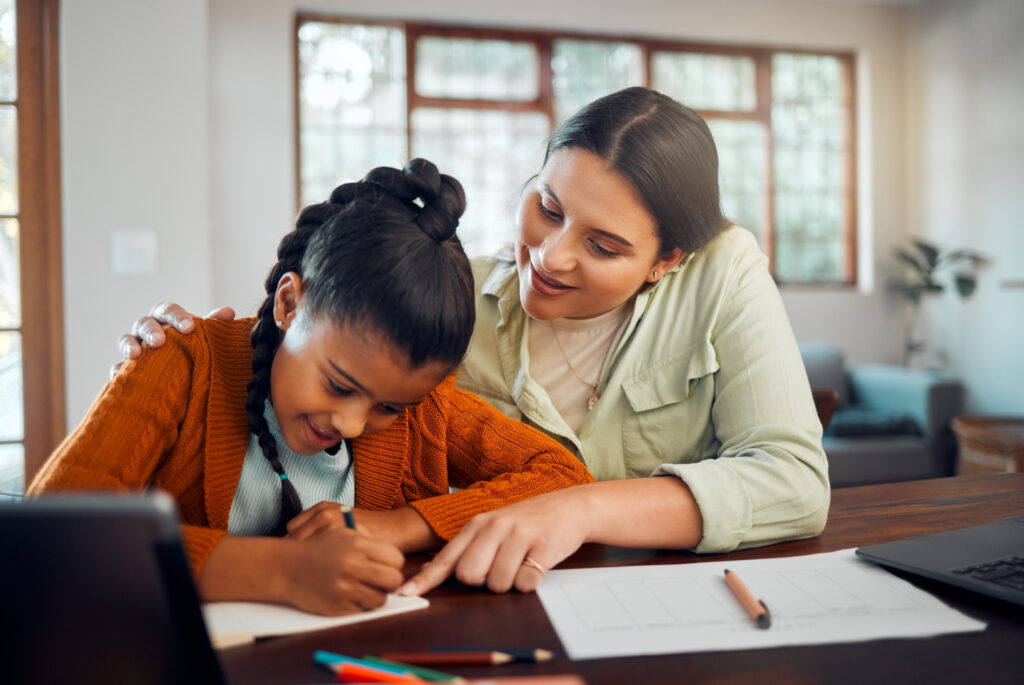3P Blog 2 learning-teaching-mother-with-child-writing-language-translation-education-knowledge-development-mom-support-help-girl-kid-home-school-study-creative-growth-table
