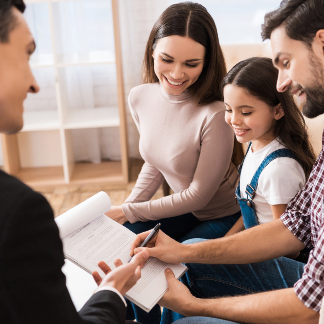 family reading report with teacher